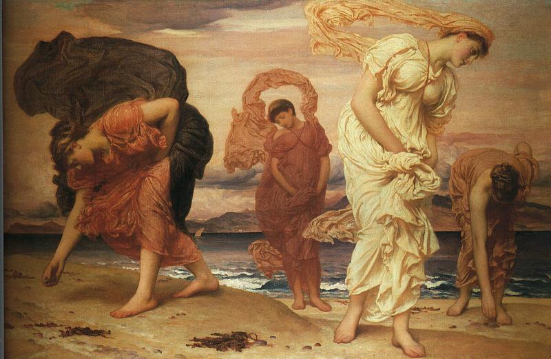 Lord Frederic Leighton Greek Girls Picking Up Pebbles by the Sea China oil painting art